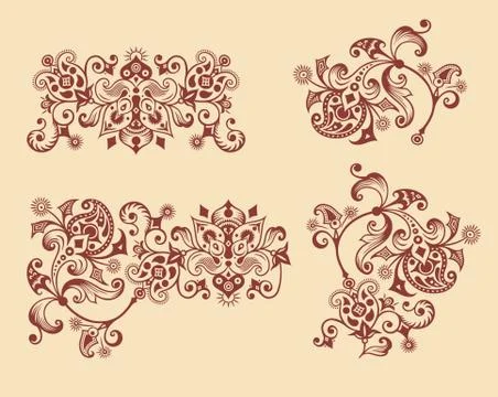 Vector ornamental vintage design elements Stock Illustration