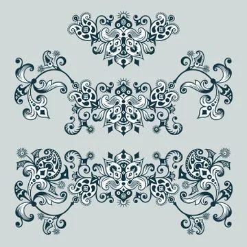 Vector ornamental vintage design elements Stock Illustration