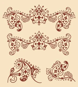 Vector ornamental vintage design elements Illustrazione stock