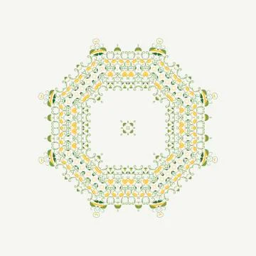 Vector ornamental white background with oriental pattern style Illustrazione stock