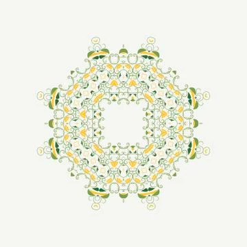 Vector ornamental white background with oriental pattern style Stock Illustration