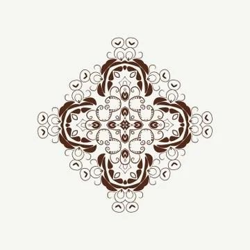 Vector ornamental white background with oriental pattern style Illustrazione stock