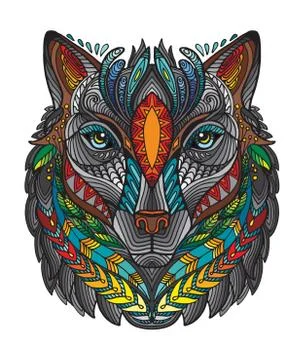 Vector ornamental wolf イラスト素材