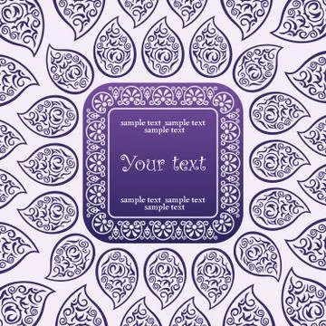 Vector Ornate blue frame and background Stock Illustration