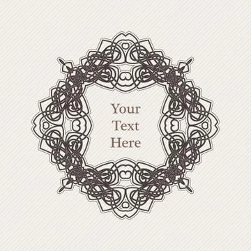 Vector ornate border. Gothic lace tattoo. Celtic weave with sharp corners. Stock Illustration