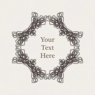 Vector ornate border. Gothic lace tattoo. Celtic weave with sharp corners. Stock Illustration