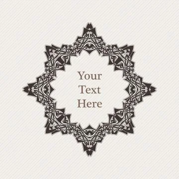 Vector ornate border. Gothic lace tattoo. Celtic weave with sharp corners. Illustrazione stock