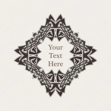 Vector ornate border. Gothic lace tattoo. Celtic weave with sharp corners. Illustrazione stock