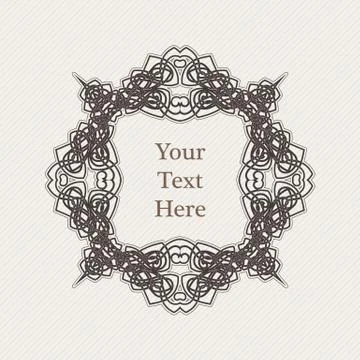Vector ornate border. Gothic lace tattoo. Celtic weave with sharp corners. Illustrazione stock