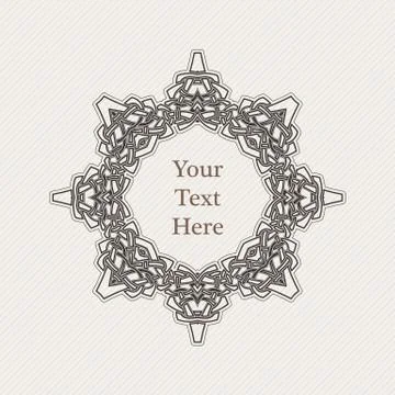 Vector ornate border. Gothic lace tattoo. Celtic weave with sharp corners. Illustrazione stock