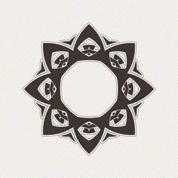 Vector ornate border. Gothic lace tattoo. Celtic weave with sharp corners. Illustrazione stock