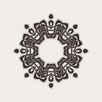 Vector ornate border. Gothic lace tattoo. Celtic weave with sharp corners. Stock Illustration