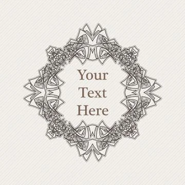 Vector ornate border. Gothic lace tattoo. Celtic weave with sharp corners. Stock Illustration