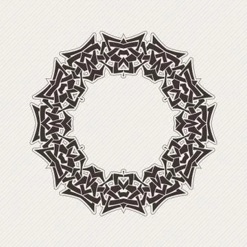 Vector ornate border. Gothic lace tattoo. Celtic weave with sharp corners. Illustrazione stock
