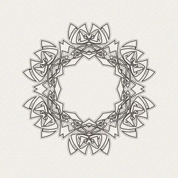 Vector ornate border. Gothic lace tattoo. Celtic weave with sharp corners. Stock Illustration