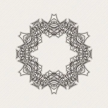 Vector ornate border. Gothic lace tattoo. Celtic weave with sharp corners. Illustrazione stock
