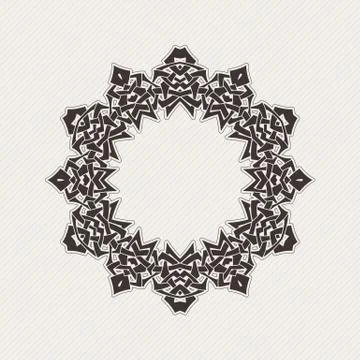 Vector ornate border. Gothic lace tattoo. Celtic weave with sharp corners. Illustrazione stock