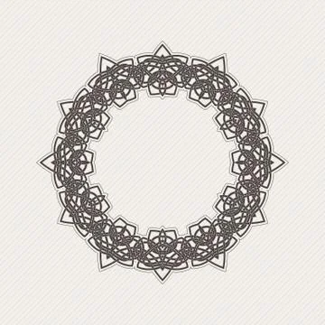 Vector ornate border. Gothic lace tattoo. Celtic weave with sharp corners. Illustrazione stock