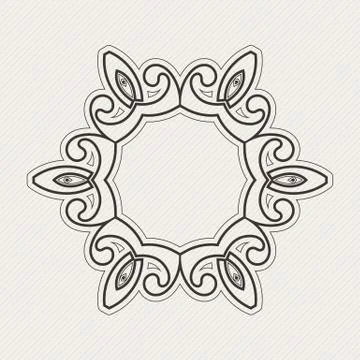 Vector ornate border. Gothic lace tattoo. Celtic weave with sharp corners. Stock Illustration
