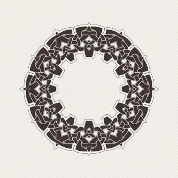 Vector ornate border. Gothic lace tattoo. Celtic weave with sharp corners. Illustrazione stock