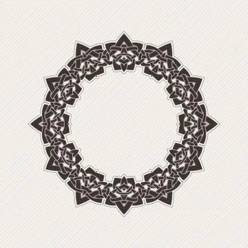 Vector ornate border. Gothic lace tattoo. Celtic weave with sharp corners. Stock Illustration