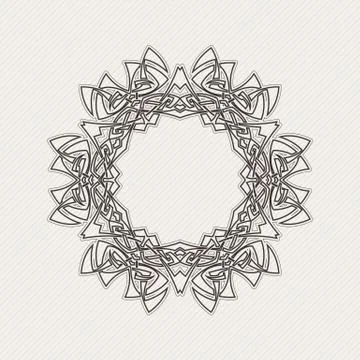 Vector ornate border. Gothic lace tattoo. Celtic weave with sharp corners. Illustrazione stock