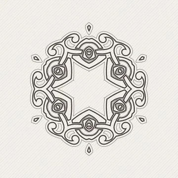 Vector ornate border. Gothic lace tattoo. Celtic weave with sharp corners. Illustrazione stock