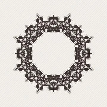 Vector ornate border. Gothic lace tattoo. Celtic weave with sharp corners. Illustrazione stock