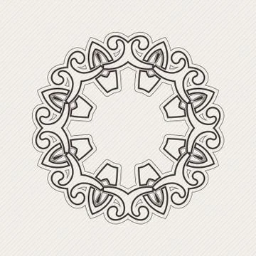 Vector ornate border. Gothic lace tattoo. Celtic weave with sharp corners. Stock Illustration