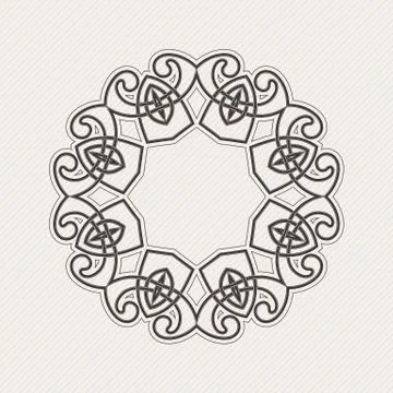 Vector ornate border. Gothic lace tattoo. Celtic weave with sharp corners. Illustrazione stock