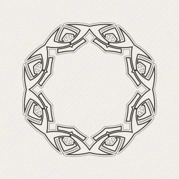 Vector ornate border. Gothic lace tattoo. Celtic weave with sharp corners. Stock Illustration