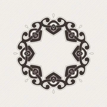 Vector ornate border. Gothic lace tattoo. Celtic weave with sharp corners. Illustrazione stock