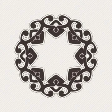 Vector ornate border. Gothic lace tattoo. Celtic weave with sharp corners. Stock Illustration