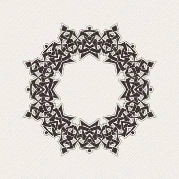 Vector ornate border. Gothic lace tattoo. Celtic weave with sharp corners. Illustrazione stock