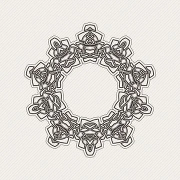Vector ornate border. Gothic lace tattoo. Celtic weave with sharp corners Illustrazione stock