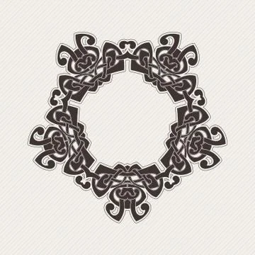 Vector ornate border. Gothic lace tattoo. Celtic weave with sharp corners Stock Illustration