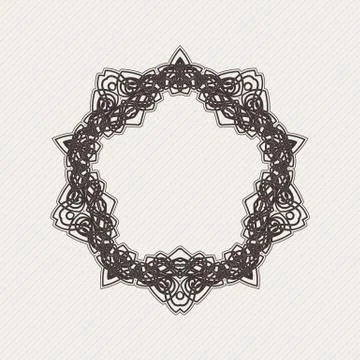 Vector ornate border. Gothic lace tattoo. Celtic weave with sharp corners Illustrazione stock