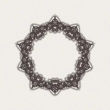 Vector ornate border. Gothic lace tattoo. Celtic weave with sharp corners Illustrazione stock