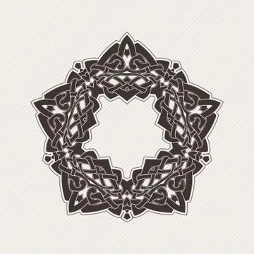 Vector ornate border. Gothic lace tattoo. Celtic weave with sharp corners Illustrazione stock