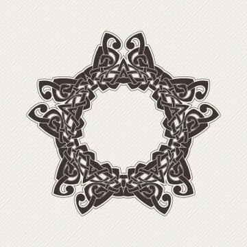 Vector ornate border. Gothic lace tattoo. Celtic weave with sharp corners Illustrazione stock