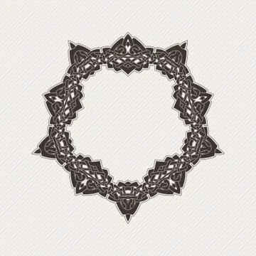 Vector ornate border. Gothic lace tattoo. Celtic weave with sharp corners Illustrazione stock