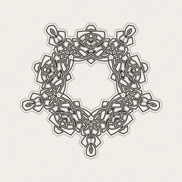 Vector ornate border. Gothic lace tattoo. Celtic weave with sharp corners Illustrazione stock