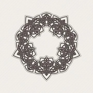 Vector ornate border. Gothic lace tattoo. Celtic weave with sharp corners Illustrazione stock