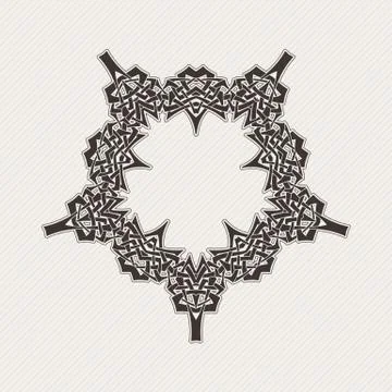 Vector ornate border. Gothic lace tattoo. Celtic weave with sharp corners Illustrazione stock