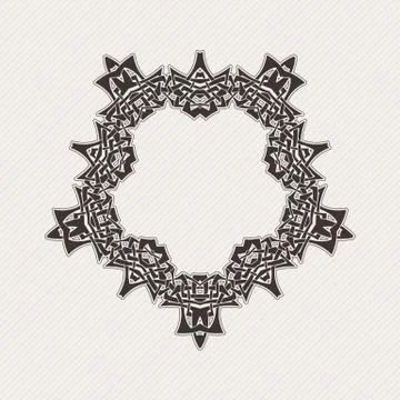 Vector ornate border. Gothic lace tattoo. Celtic weave with sharp corners Illustrazione stock