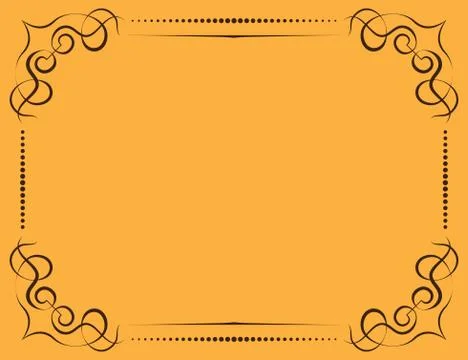 Vector ornate frame on a yellow background Illustrazione stock