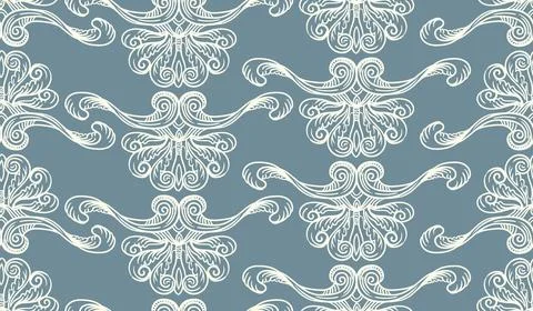 Vector ornate seamless pattern with beautiful baroque ornament イラスト素材