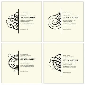 Vector ornate square frame set with half ornaments Illustrazione stock