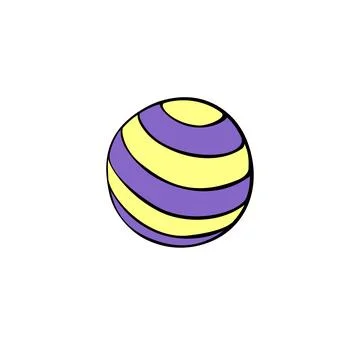 Vector outline abstract striped circle, round, Planet, ball. Simple color des Stock Illustration