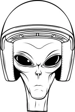 Vector outline alien head vector illustration design 库存插图